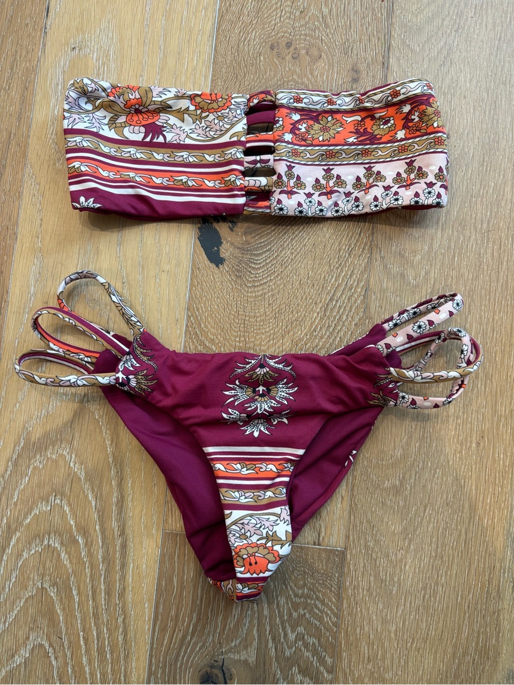 San Lorenzo strappy strapless bikini xs